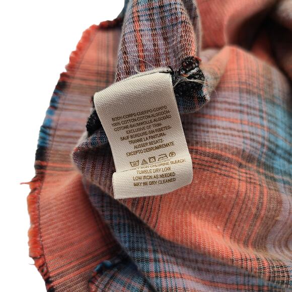 Womens We The Free Shirt Size Medium Button Down Clarissa Plaid Peplum Corduroy - Picture 5 of 6